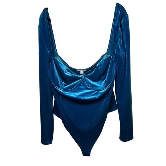 Bar III Velvet Corset Bodysuit Bolero Sleeves Plus Size Sexy New Years Eve Date - Picture 1 of 4